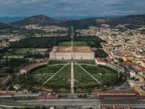 Indian students at Vanvitelli University near Royal Palace of Caserta Campania Italy