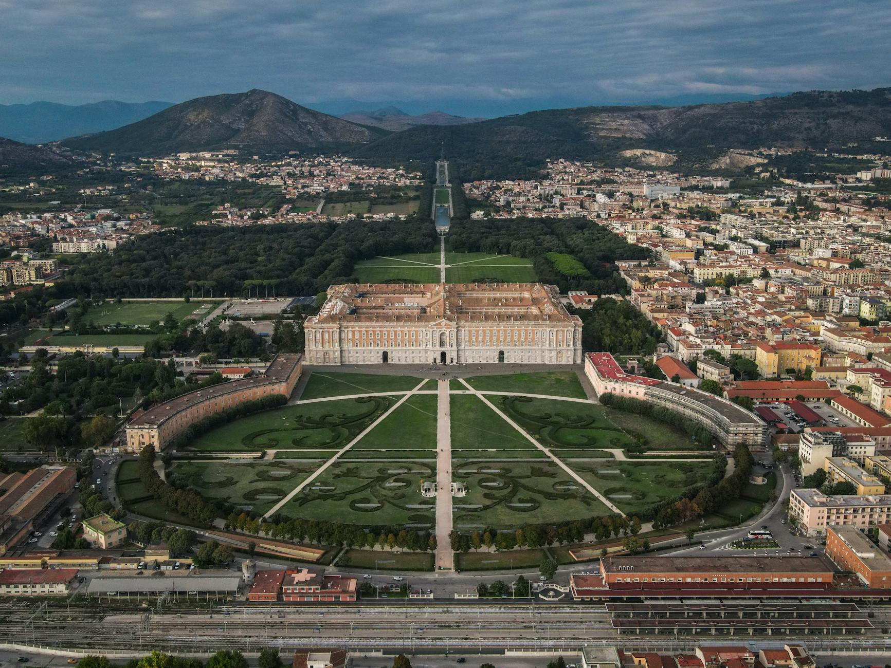 Indian students at Vanvitelli University near Royal Palace of Caserta Campania Italy